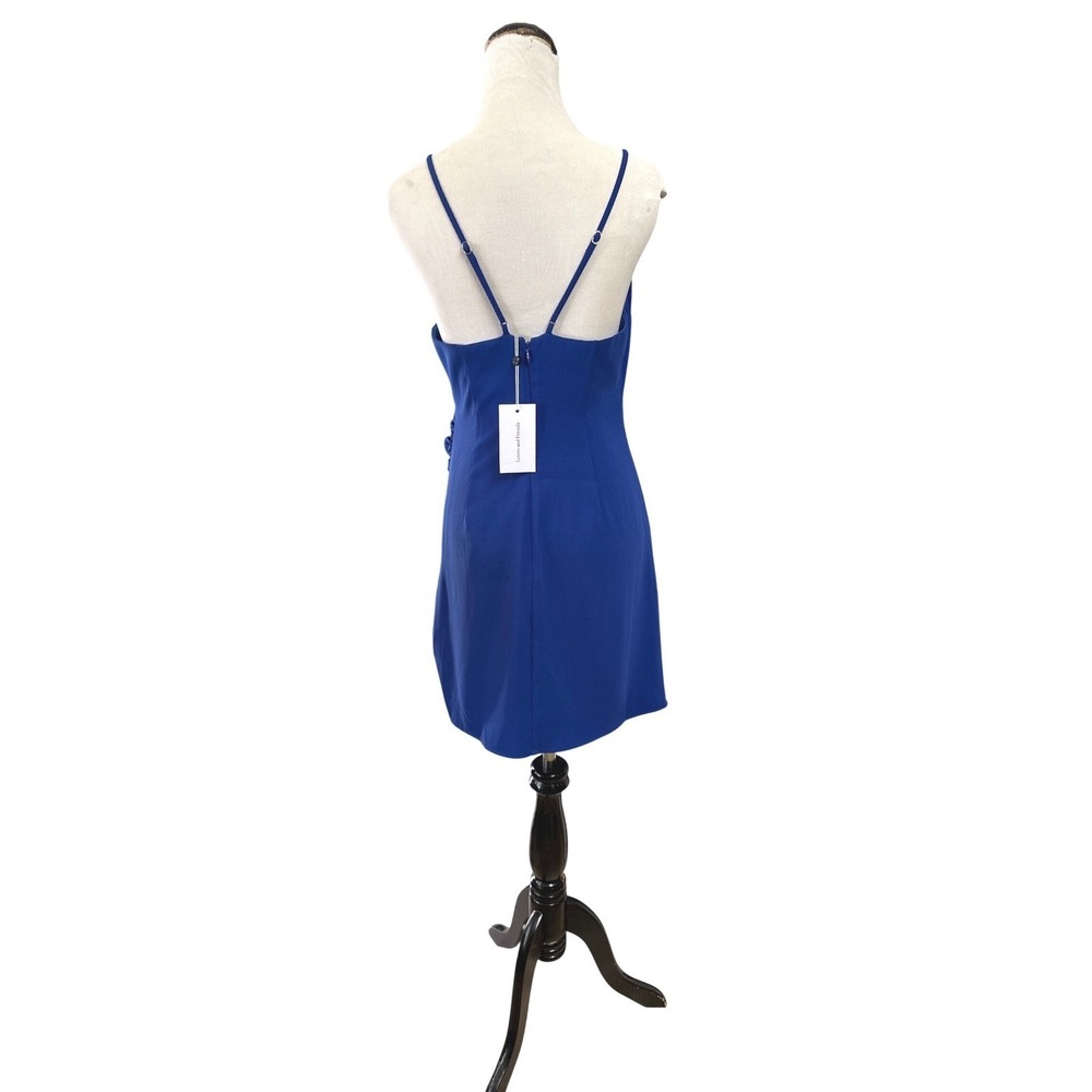 NWT Lovers + Friends Cobalt Blue Ruched Mini Dress Wedding Guest Cocktail S - Picture 8 of 11